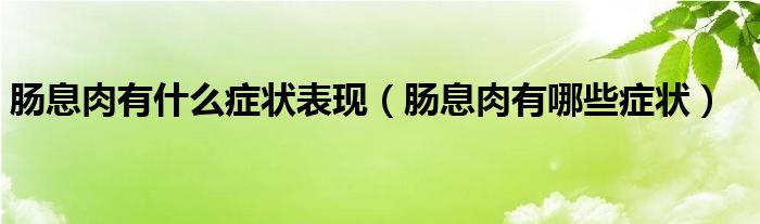 腸息肉有什么癥狀表現(xiàn)（腸息肉有哪些癥狀）