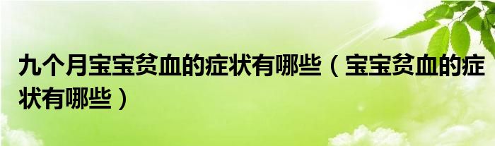 九個(gè)月寶寶貧血的癥狀有哪些（寶寶貧血的癥狀有哪些）