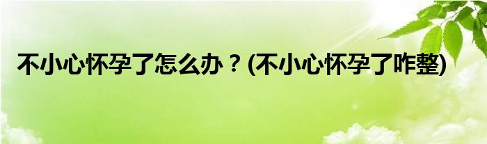 不小心懷孕了怎么辦？(不小心懷孕了咋整)