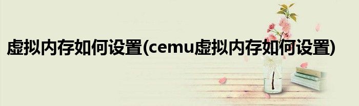 虛擬內(nèi)存如何設(shè)置(cemu虛擬內(nèi)存如何設(shè)置)