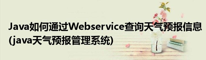 Java如何通過Webservice查詢天氣預報信息(java天氣預報管理系統(tǒng))