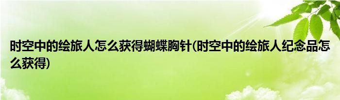 時空中的繪旅人怎么獲得蝴蝶胸針(時空中的繪旅人紀(jì)念品怎么獲得)