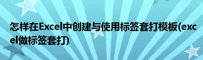 怎樣在Excel中創(chuàng)建與使用標(biāo)簽套打模板(excel做標(biāo)簽套打)