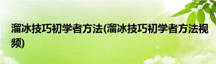 溜冰技巧初學(xué)者方法(溜冰技巧初學(xué)者方法視頻)