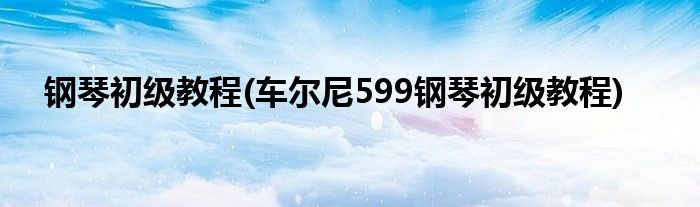 鋼琴初級(jí)教程(車爾尼599鋼琴初級(jí)教程)