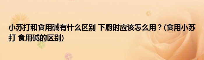 小蘇打和食用堿有什么區(qū)別 下廚時(shí)應(yīng)該怎么用？(食用小蘇打 食用堿的區(qū)別)