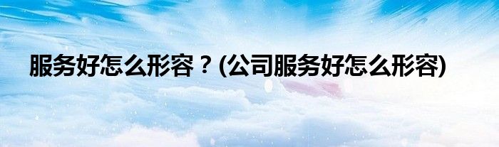 服務(wù)好怎么形容？(公司服務(wù)好怎么形容)