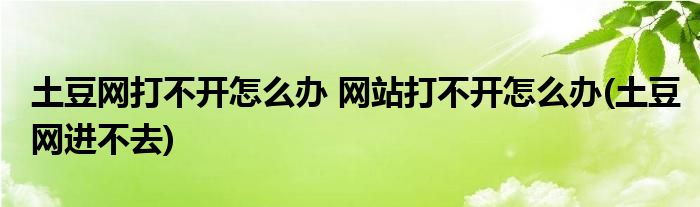 土豆網(wǎng)打不開怎么辦 網(wǎng)站打不開怎么辦(土豆網(wǎng)進(jìn)不去)