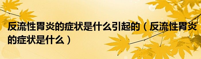 反流性胃炎的癥狀是什么引起的（反流性胃炎的癥狀是什么）