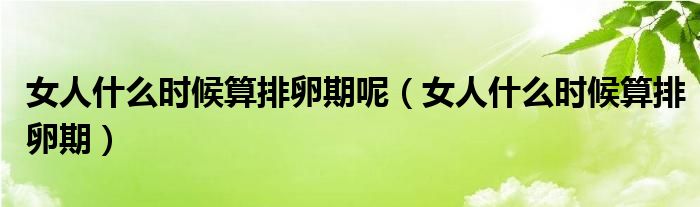 女人什么時(shí)候算排卵期呢（女人什么時(shí)候算排卵期）