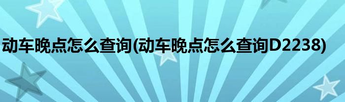 動車晚點怎么查詢(動車晚點怎么查詢D2238)