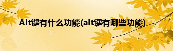 Alt鍵有什么功能(alt鍵有哪些功能)