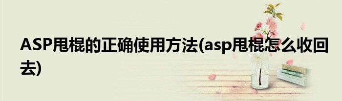 ASP甩棍的正確使用方法(asp甩棍怎么收回去)