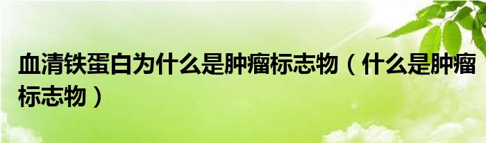 血清鐵蛋白為什么是腫瘤標(biāo)志物（什么是腫瘤標(biāo)志物）