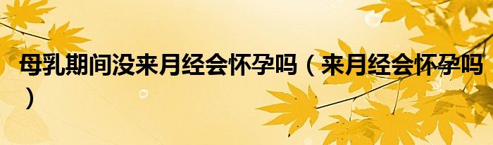 母乳期間沒來月經(jīng)會懷孕嗎（來月經(jīng)會懷孕嗎）