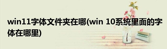 win11字體文件夾在哪(win 10系統(tǒng)里面的字體在哪里)