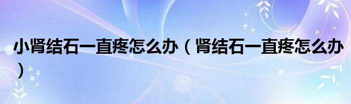 小腎結(jié)石一直疼怎么辦（腎結(jié)石一直疼怎么辦）