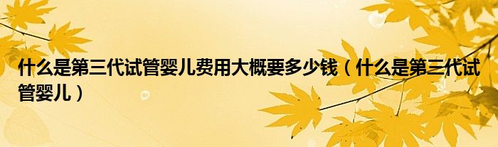 什么是第三代試管嬰兒費(fèi)用大概要多少錢（什么是第三代試管嬰兒）