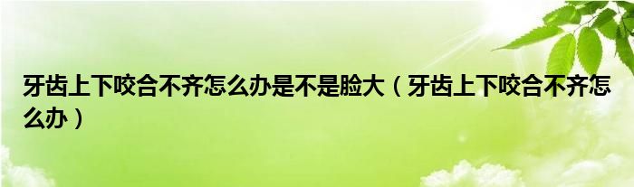 牙齒上下咬合不齊怎么辦是不是臉大（牙齒上下咬合不齊怎么辦）