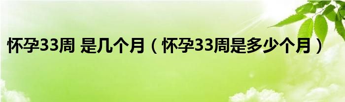 懷孕33周 是幾個(gè)月（懷孕33周是多少個(gè)月）