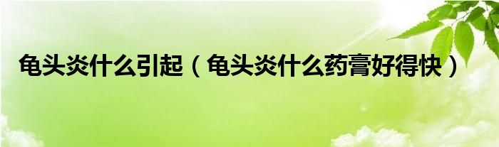 龜頭炎什么引起（龜頭炎什么藥膏好得快）