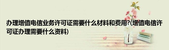 辦理增值電信業(yè)務許可證需要什么材料和費用?(增值電信許可證辦理需要什么資料)