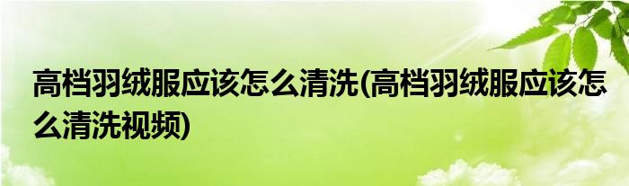 高檔羽絨服應(yīng)該怎么清洗(高檔羽絨服應(yīng)該怎么清洗視頻)