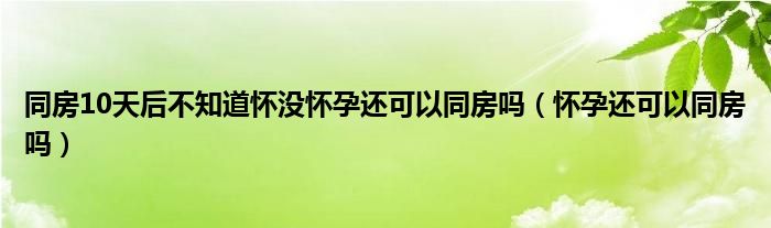 同房10天后不知道懷沒(méi)懷孕還可以同房嗎（懷孕還可以同房嗎）