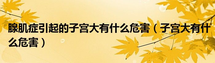 腺肌癥引起的子宮大有什么危害（子宮大有什么危害）