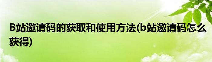 B站邀請碼的獲取和使用方法(b站邀請碼怎么獲得)