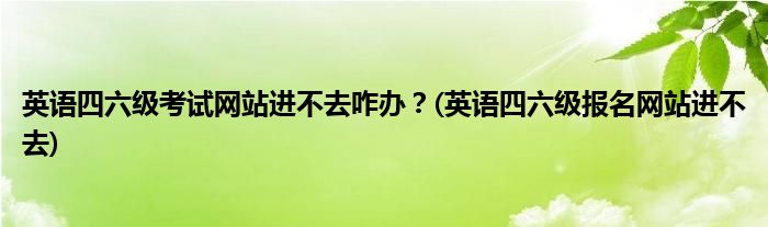 英語(yǔ)四六級(jí)考試網(wǎng)站進(jìn)不去咋辦？(英語(yǔ)四六級(jí)報(bào)名網(wǎng)站進(jìn)不去)