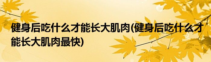 健身后吃什么才能長大肌肉(健身后吃什么才能長大肌肉最快)