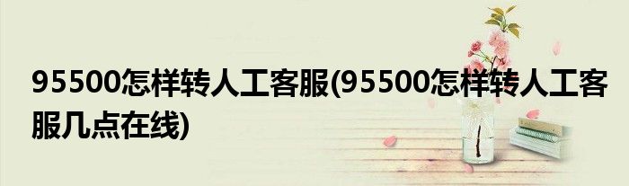 95500怎樣轉(zhuǎn)人工客服(95500怎樣轉(zhuǎn)人工客服幾點在線)